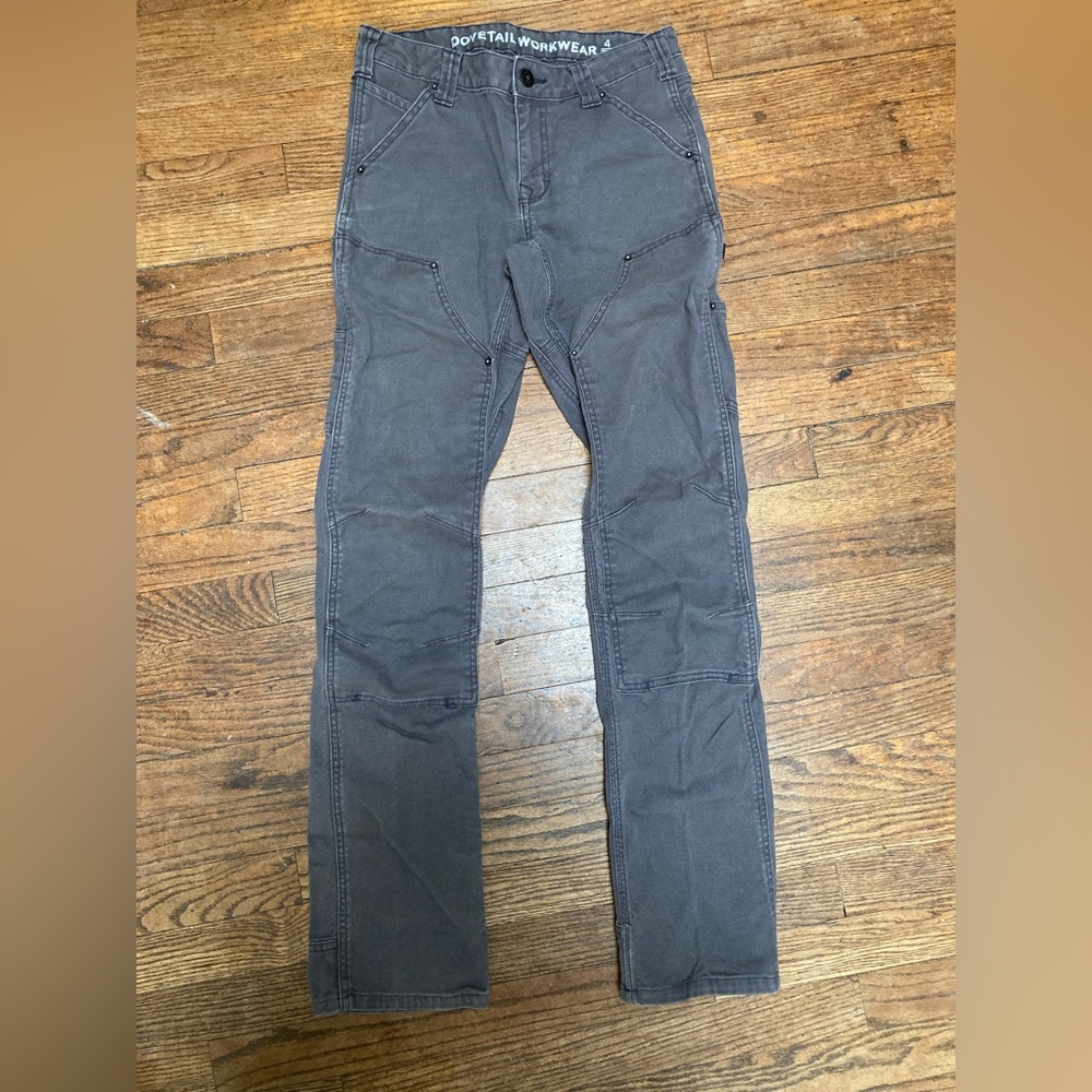 Dovetail Workwear Britt Utility Pants, Gray Canvas, Size 4x34